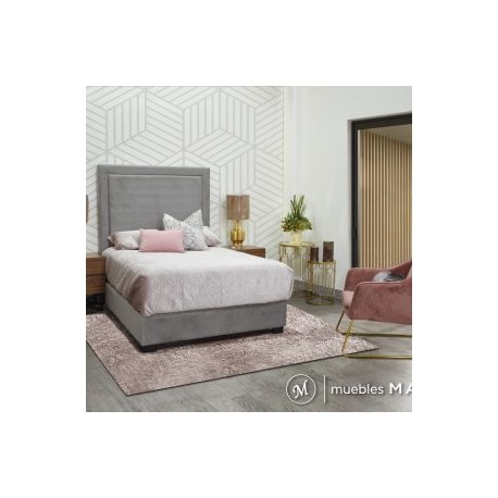 CAMA MATRIMONIAL SOLK TERCIOPELO PLATA